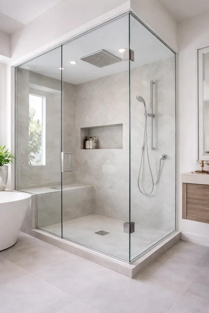 Modern bathroom shower enclosure
